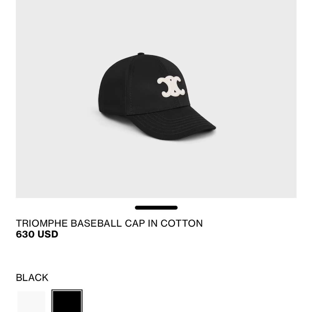 Celine Black Triomphe Baseball Cap